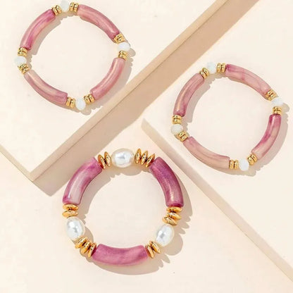 Natural freshwater pearl acrylic bracelet