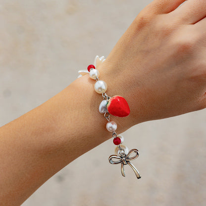 Sweet strawberry bow bracelet Bracelet