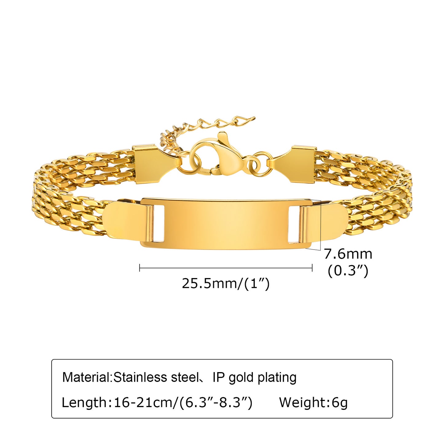 Stainless Steel Titanium Snake Chain Women's Bent Plate Bracelet