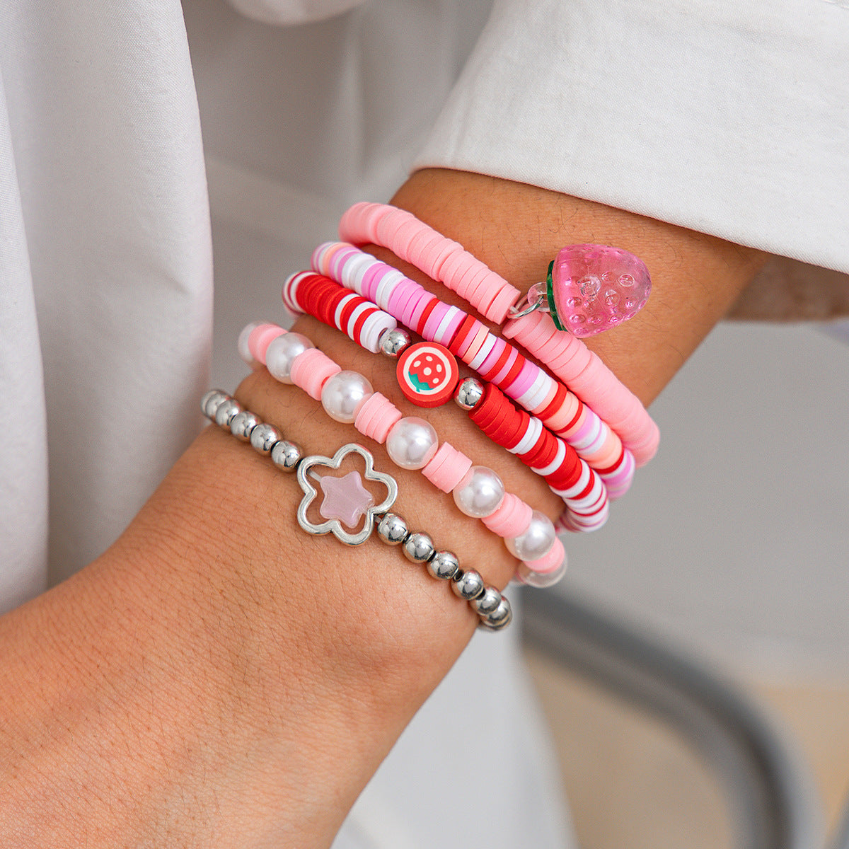 Sweet acrylic bead bracelet