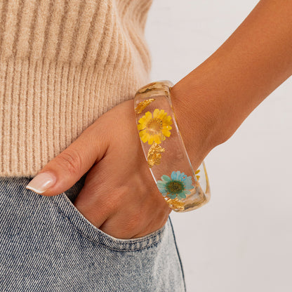 Personalized  daisy transparent Bracelet