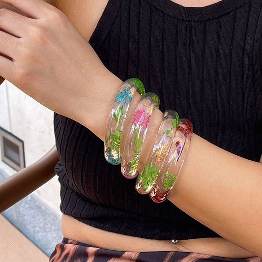 Personalized  daisy transparent Bracelet