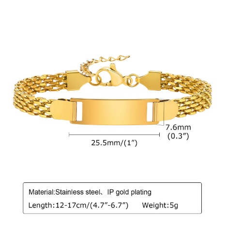 Stainless Steel Titanium Snake Chain Women's Bent Plate Bracelet