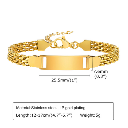 Stainless Steel Titanium Snake Chain Women's Bent Plate Bracelet