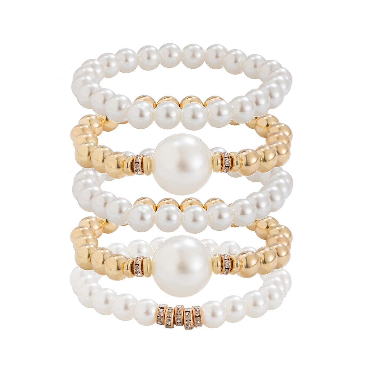 Exaggerated pearl layered bracelet