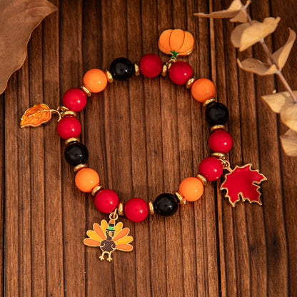 Thanksgiving Creative Maple Leaf Pendant Alloy Bracelet