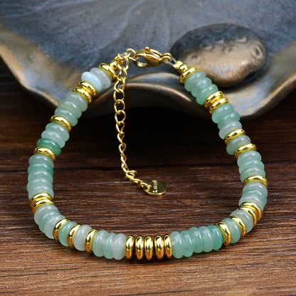 Dopamine colored natural stone bead bracelet